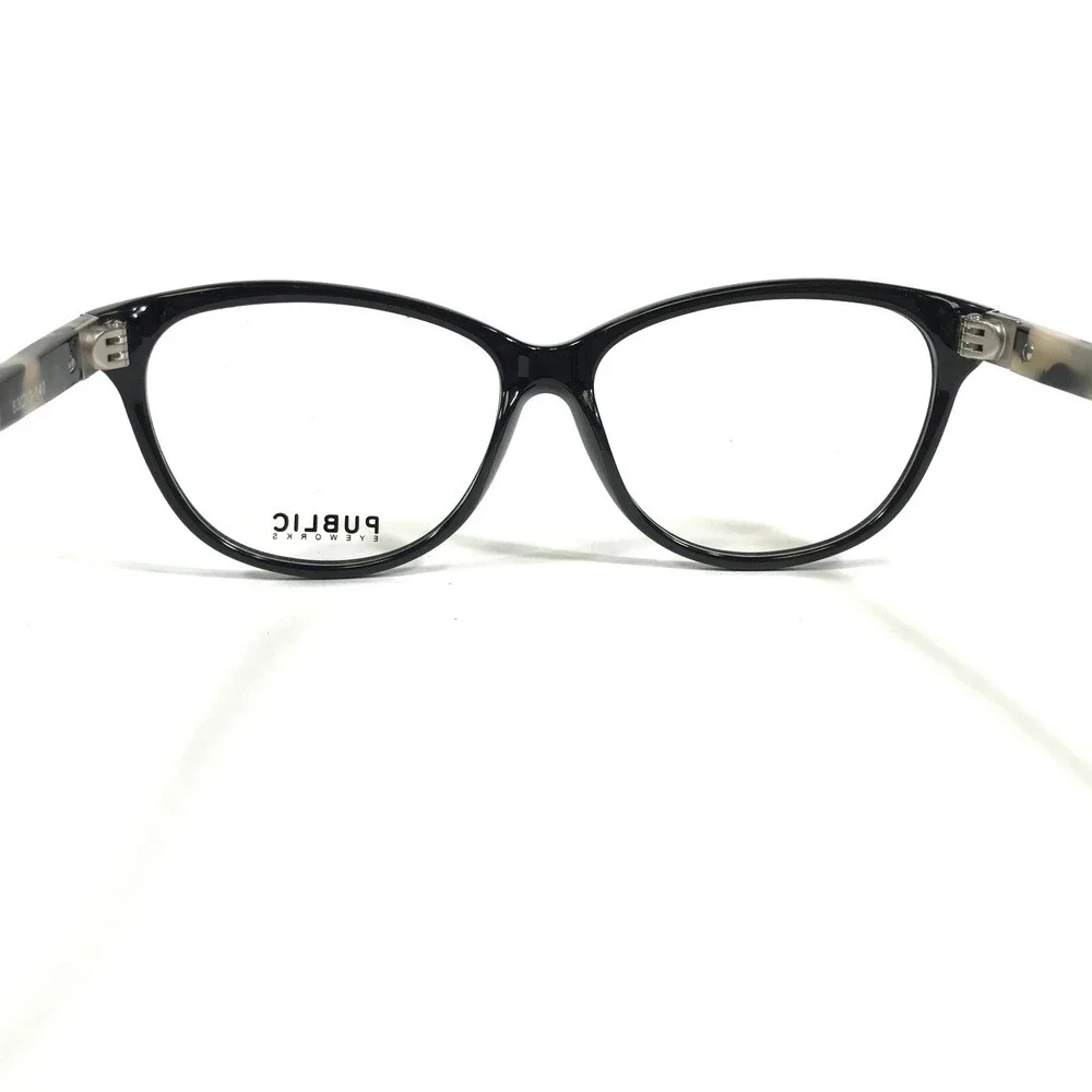 Public Eyeworks Eyeglasses Frames BELLEVUE-C02 Black Tortoise Cat Eye 53-13-140